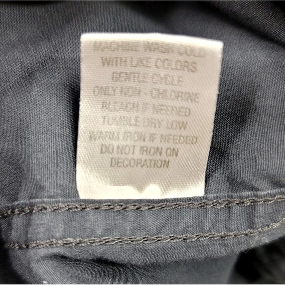 Black Jack Mens Embroidered Long Sleeve Button Front Shirt Dark Gray Large - Picture 5 of 8